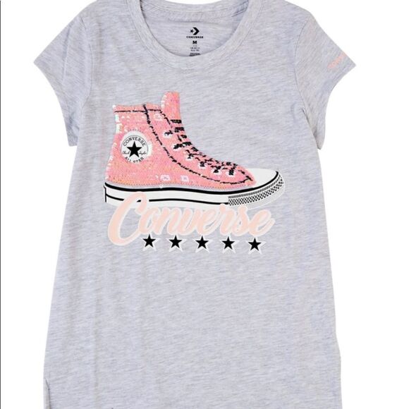 Converse Girls Sneaker Tshirt with Flip Sequins - Picture 5 of 8